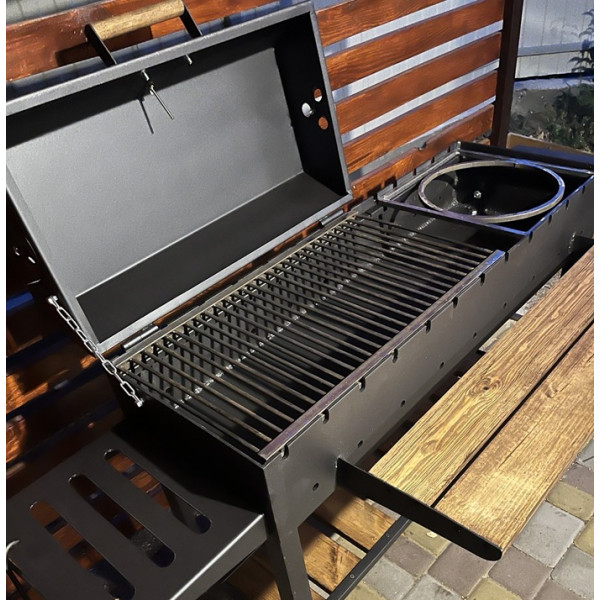 Мангал-гриль-барбекю 5 мм на 13 шампуров с решеткой и подставкой