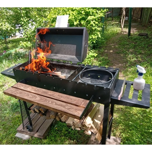 Мангал-гриль-барбекю 5 мм на 13 шампуров с решеткой и подставкой