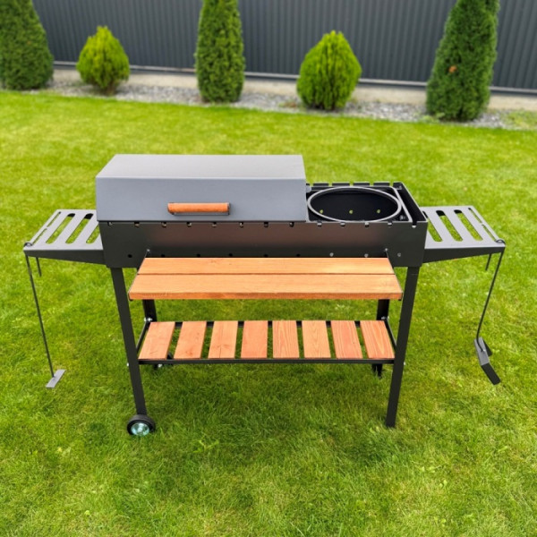 Мангал-гриль-барбекю 5 мм на 13 шампурів з решіткою та підставкою