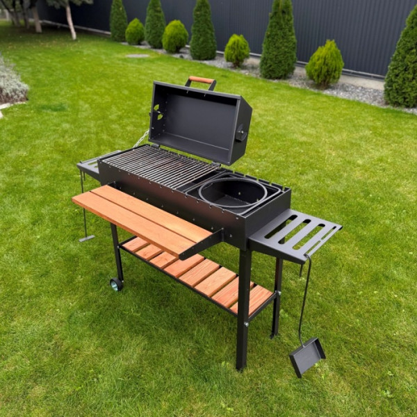 Мангал-гриль-барбекю 5 мм на 13 шампурів з решіткою та підставкою