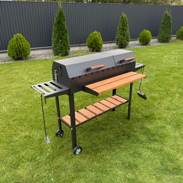 Мангал-гриль-барбекю 5 мм посилений на 13 шампурів з кришками