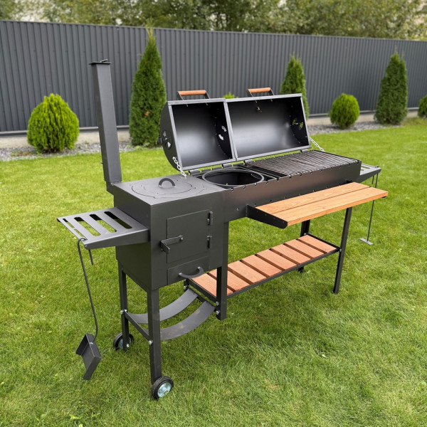 Мангал-гриль-барбекю 5 мм з пічкою посилений на 13 шампурів