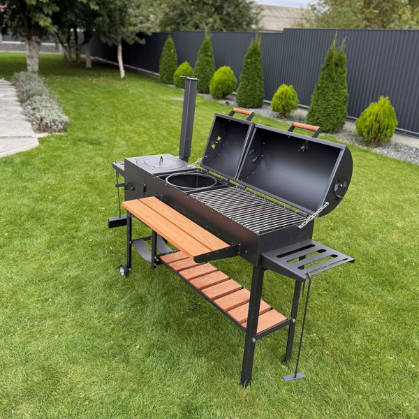 Мангал-гриль-барбекю 5 мм з пічкою посилений на 13 шампурів