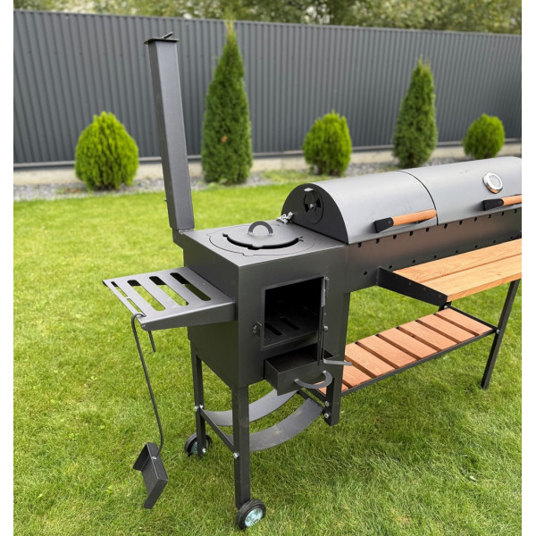 Мангал-гриль-барбекю 5 мм з пічкою посилений на 13 шампурів