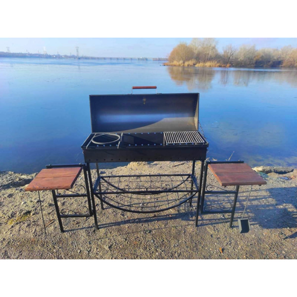 Мангал гриль разборный на 16 шампуров, 5 мм + ПОДАРОК