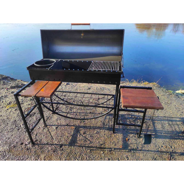 Мангал гриль разборный на 16 шампуров, 5 мм + ПОДАРОК