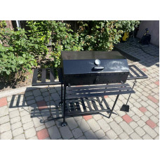 Мангал-гриль з кришкою 4 мм на 12 шампурів решіткою, підставкою, столиками