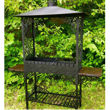 Мангал з дахом 6 мм на 13 шампурів з підставкою під казан