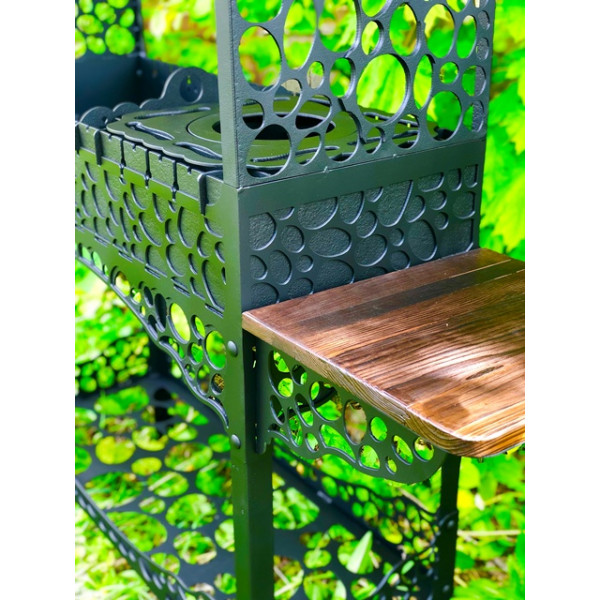 Мангал с крышей на 13 шампуров и подставкой под казан