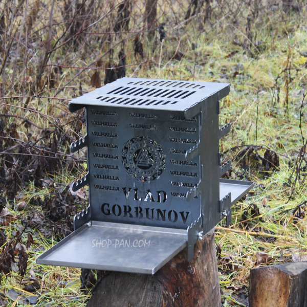 Мангал с раскладным поддоном вертикальный разборный эко мангал