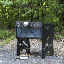 Мангал именный со встроенной шашлычницей и мотором на 6 шампуров - Для Зятька