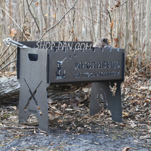 Мангал именный со встроенной шашлычницей и мотором на 8 шампуров.