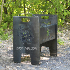 Мангал-кейс на 8 шампуров с гравировкой Волк