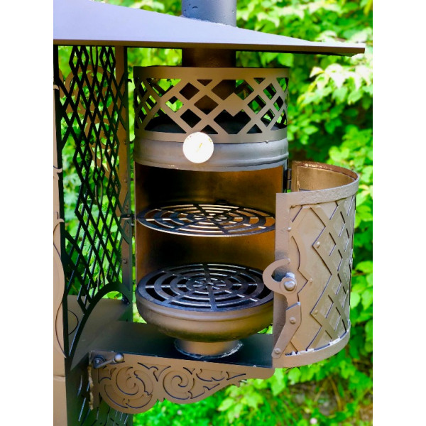 Мангал коптильня з пічкою під казан 3 в 1