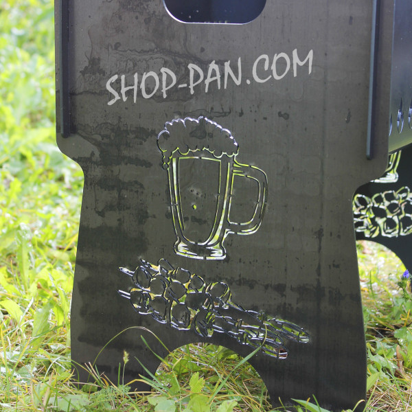 Мангал разборный SUPER МУЖ с индивидуальной гравировкой - в подарок