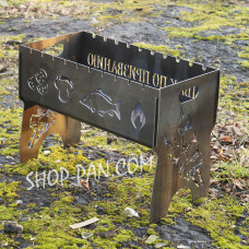 Мангал разборный РЫБАК ПО ПРИЗВАНИЮ с индивидуальной надписью - подарочный