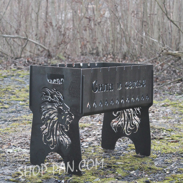 Мангал разборный Сила в семье с индивидуальной гравировкой- на подарок