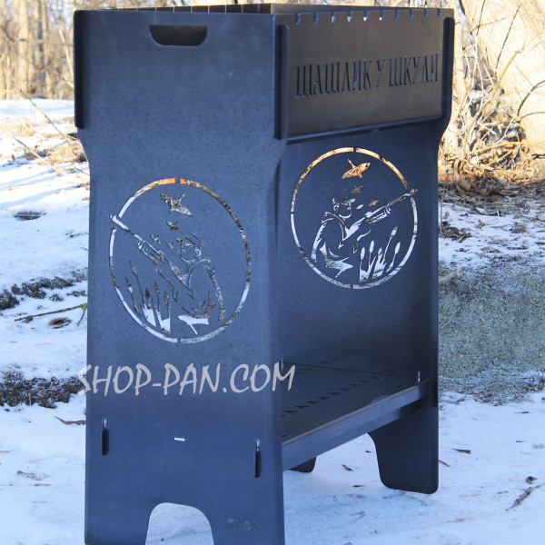 Мангал разборный высокий на 10 шампуров - Шашлык в шкуле