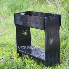 Мангал разборный высокий на 12 шампуров с подставкой для дров и индивидуальной гравировкой - Соты