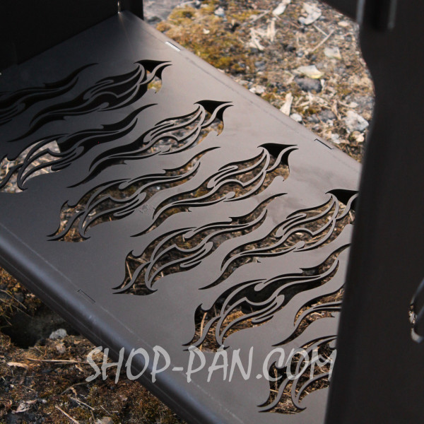 Мангал разборный высокий на 14 шампуров с подставкой для дров и индивидуальной гравировкой