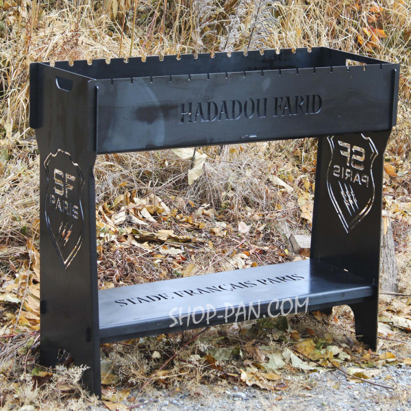 Мангал разборный высокий на 16 шампуров с подставкой для дров и индивидуальной гравировкой