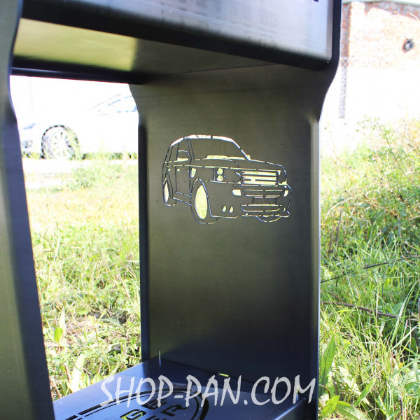 Мангал разборный высокий на 8 шампуров с подставкой для дров и индивидуальной гравировкой