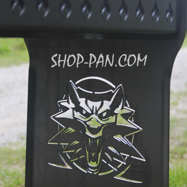 Мангал разборный высокий на 8 шампуров с подставкой для дров и индивидуальной гравировкой