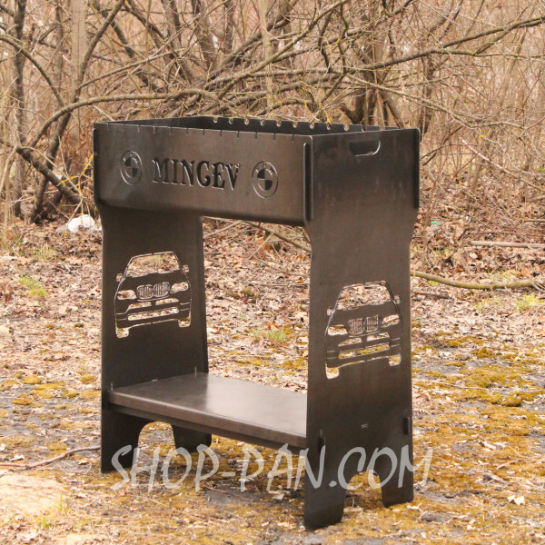 Мангал розбірний високий з індивідуальним гравіюванням- на подарунок