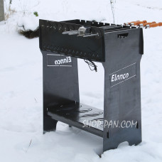 Мангал разборный высокий со встроенной шашлычницей и мотором на 10 шампуров