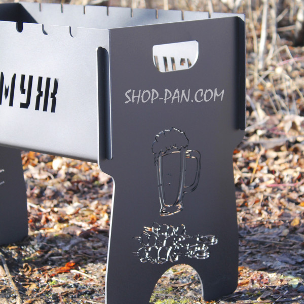 Мангал разборный на 8 шампуров с индивидуальной гравировкой - Super муж