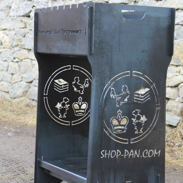 Мангал разборный высокий на 8 шампуров - Саня жарь тыж программист