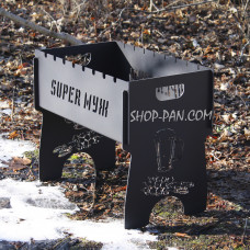 Мангал разборный крашенный на 8 шампуров с индивидуальной гравировкой - Super муж