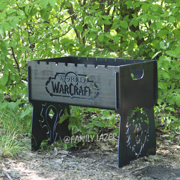 Мангал разборный на 8 шампуров с индивидуальной гравировкой - Warcraft