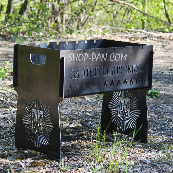 Мангал разборный на 8 шампуров с индивидуальной гравировкой - Лого Полиции