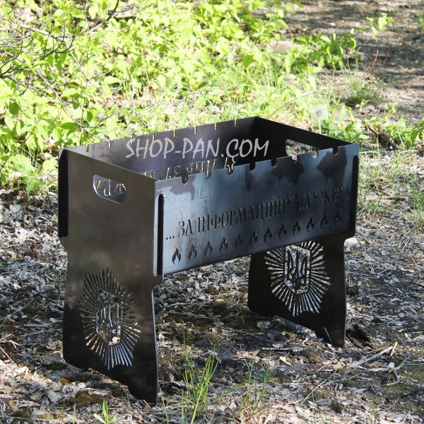 Мангал разборный на 8 шампуров с индивидуальной гравировкой - Лого Полиции