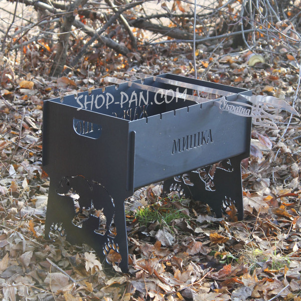 Мангал розбірний з індивідуальним гравіюванням - МИШКА