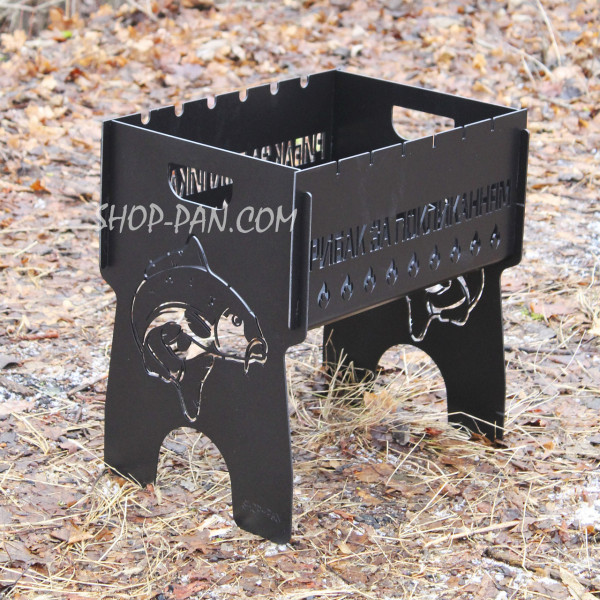 Мангал розбірний з індивідуальним гравіюванням - Рибак за покликанням