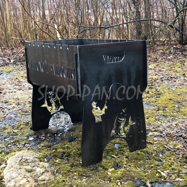 Мангал розбірний з індивідуальним гравіюванням- на подарунок рибалка