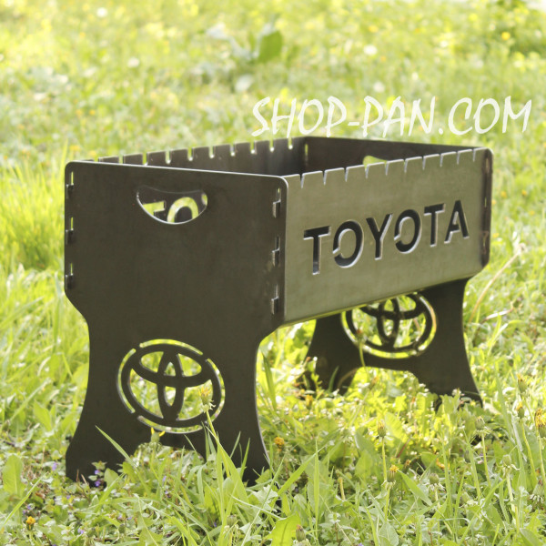 Мангал разборный TOYOTA с индивидуальной надписью – подарочный