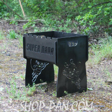 Мангал розбірний з індивідуальним гравіюванням - SUPER ПАПА - на подарунок