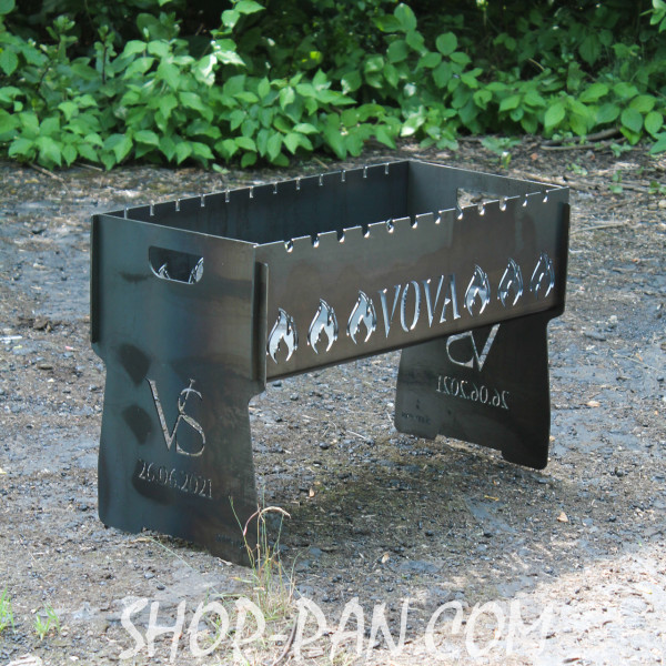 Мангал разборный с индивидуальной гравировкой - VOVA - в подарок