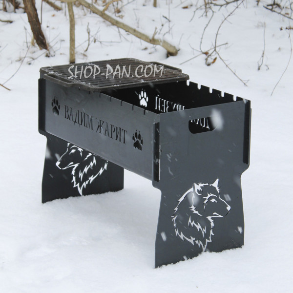 Мангал розбірний з індивідуальним гравіюванням - Вадим жарит