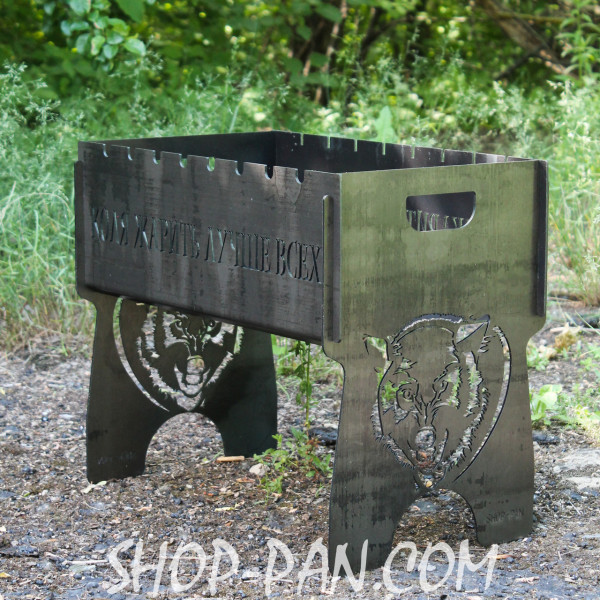 Мангал розбірний з індивідуальним гравіюванням - КОЛЯ ЖАРИТ ЛУЧШЕ ВСЕХ - на подарунок