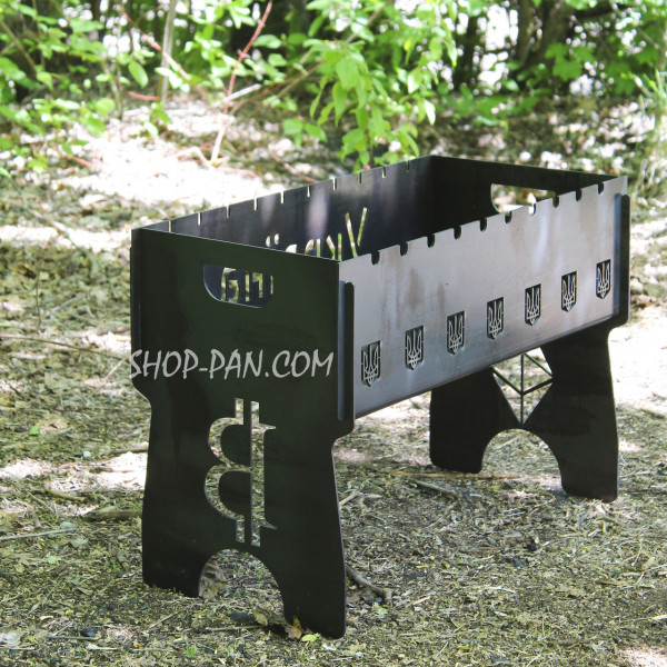 Мангал розбірний з індивідуальним надписом на 10 шампурів - Україна