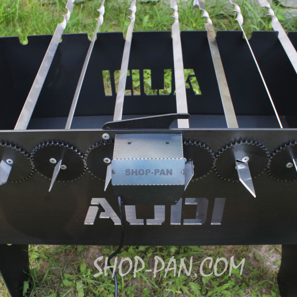 Мангал со встроенной шашлычницей и мотором на 6 шампуров - Слава Україні