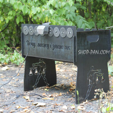 Мангал со встроенной шашлычницей и мотором на 8 шампуров.