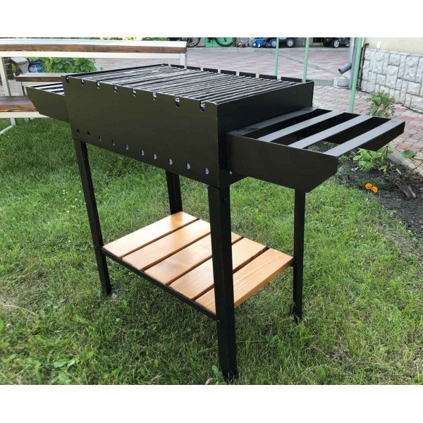 Мангал стационарный 4 мм на 8 шампуров с решеткой-гриль + ПОДАРОК