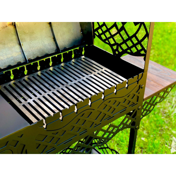 Мангал-барбекю с коптильней и печкой под казан