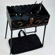 Мангал-чемодан 3 мм на 8 шампурів з чохлом, совком та кочергою