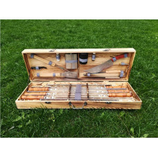 Набір шампурів подарунковий у дерев'яному кейсі (М-017)